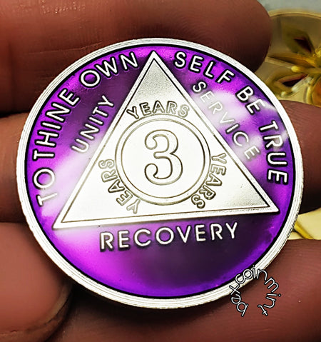 Launching February 2019, Rhodium Tri-Plate Sobriety Coins