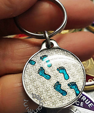 Footprints Key Charms, Affirmation AA Gifts