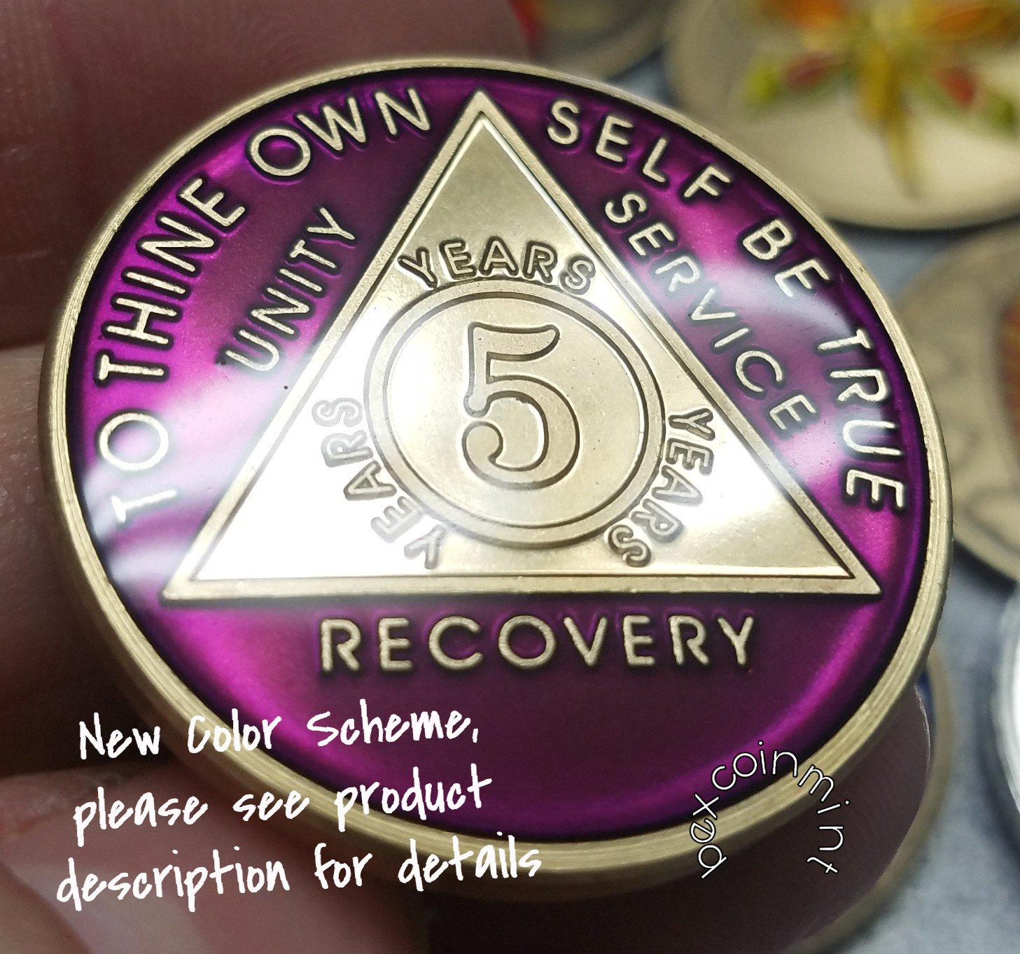 AA Coins For Sobriety, Amethyst Jewel Color – SOBRIETY INSPIRED By BEX