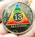 Coin for Sobriety Birthdays, Rainbow Tie Dye - B E X Coin Mint & SOBRIETY INSPIRED by BEX