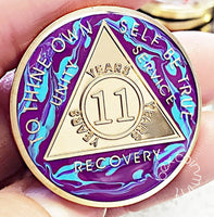 AA Coins for Sobriety, Golden Marble - B E X Coin Mint & SOBRIETY INSPIRED by BEX