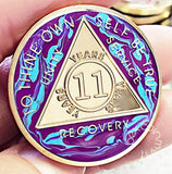 AA Coins for Sobriety, Golden Marble - B E X Coin Mint & SOBRIETY INSPIRED by BEX