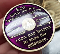 AA Coins for Sobriety, Amethyst Jewel Color - B E X Coin Mint & SOBRIETY INSPIRED by BEX